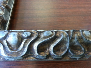 gold sliver wood frame milky way close up