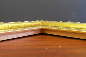 gold wood frame knight side